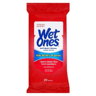 WET ONES WIPES RED FRESH SCENT TRAVEL SIZE 10CT/ DISPLAY