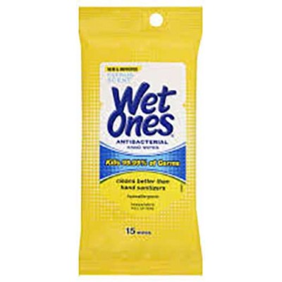 WET ONES WIPES YELLOW TROP SPLASH TRAVEL SIZE 10CT/ DISPLAY