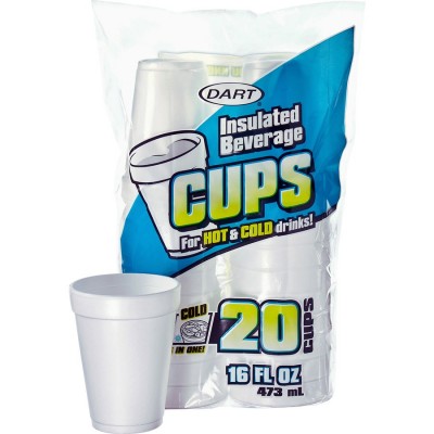 DART FOAM CUPS 16oz - 20CT DART FOAM CUPS 16oz - 20CT