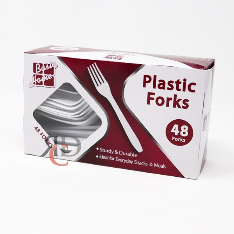 BASIC HOME PLASTIC FORK 48CT/ DISPLAY