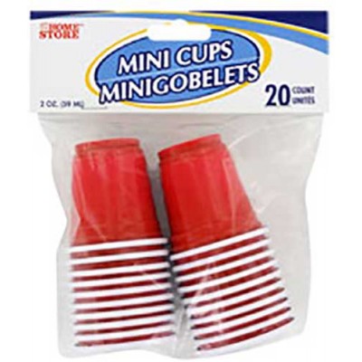 PLASTIC CUPS SHOT RED 2 OZ 16CT/PACK