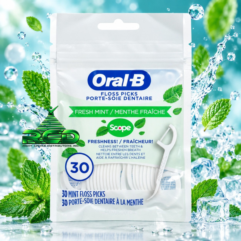 ORAL-B FLOSS PICK - FRESH MINT 30CT