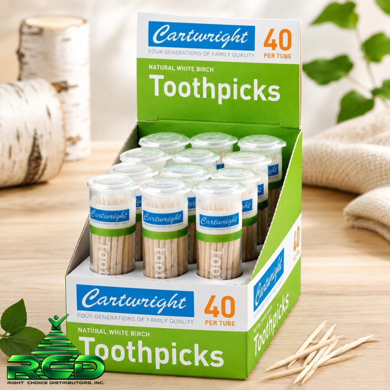 CARTWRIGHT TOOTHPICKS TUBE 40CT - 12CT/ DISPLAY