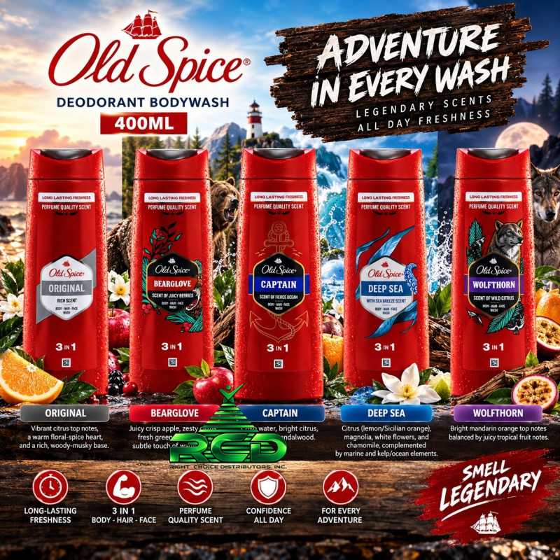 OLD SPICE 3 IN 1 BODY WASH 400ml