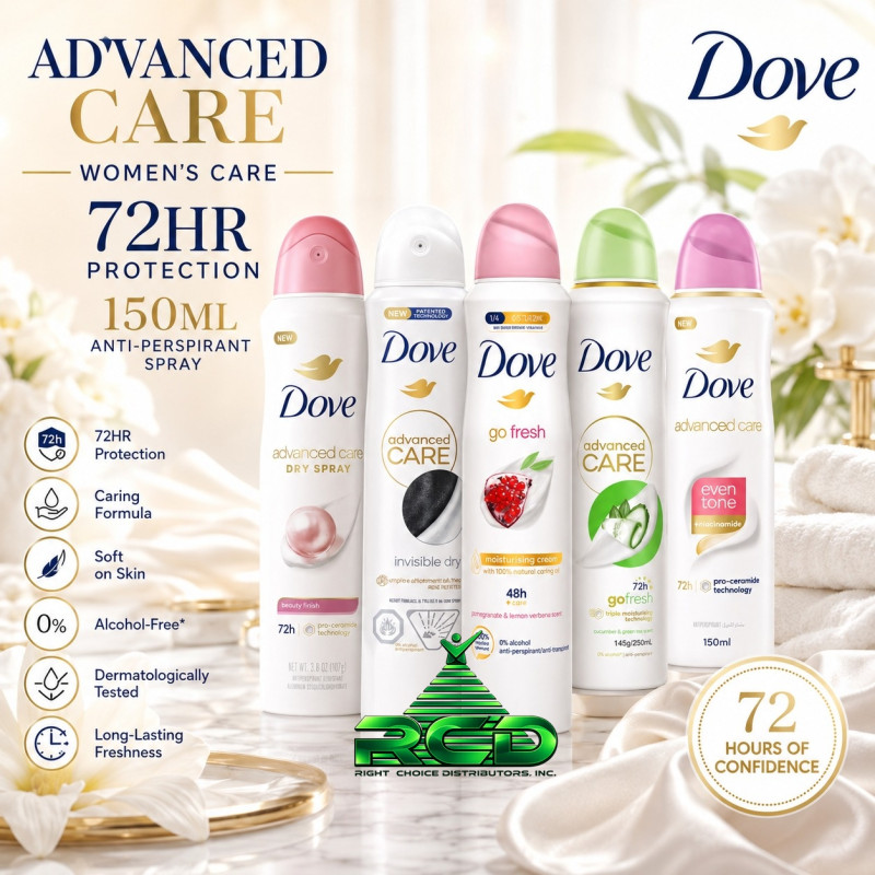 DOVE 150ML WOMENS CARE SPRAY 72HR - 1CT