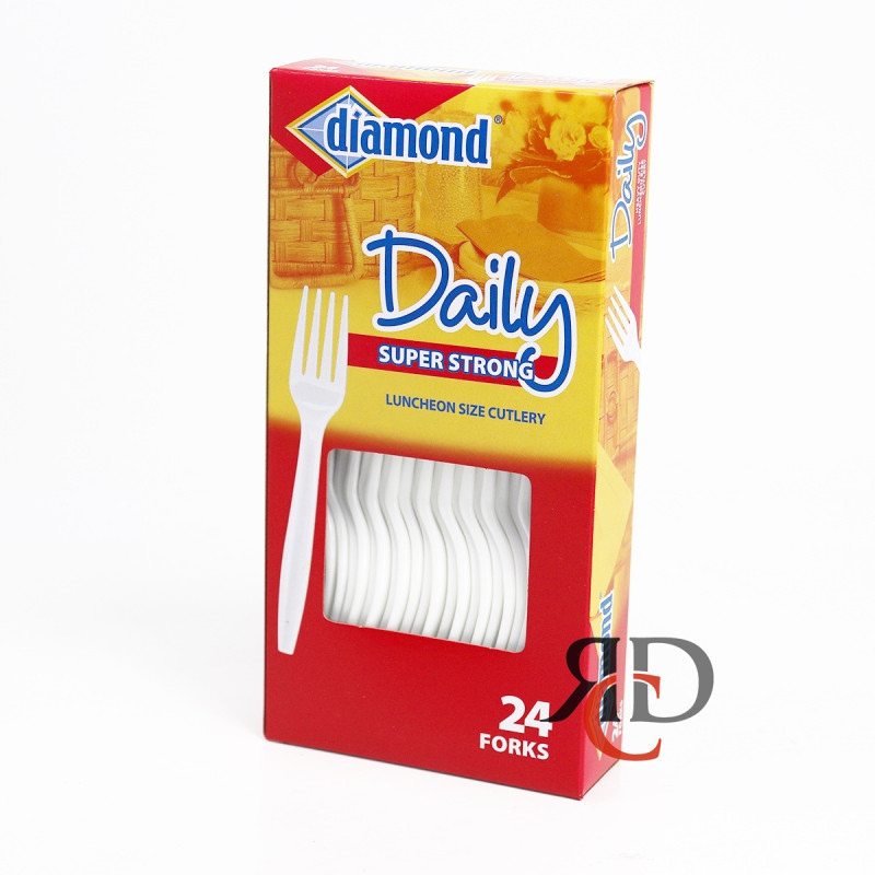 PLASTIC DIAMOND FORK 24CT/ PACK