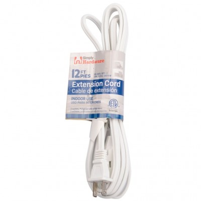 SIMPLY HARDWARE 12FT WHITE EXTENSION CORD 120V 13A 1625W