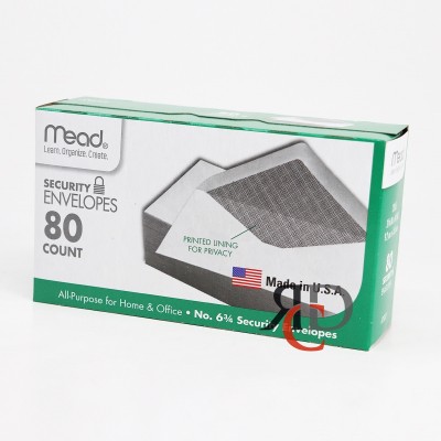 MEAD SECURITY ENVELOPES 6 3/4 SIZE - 80CT/ DISPLAY