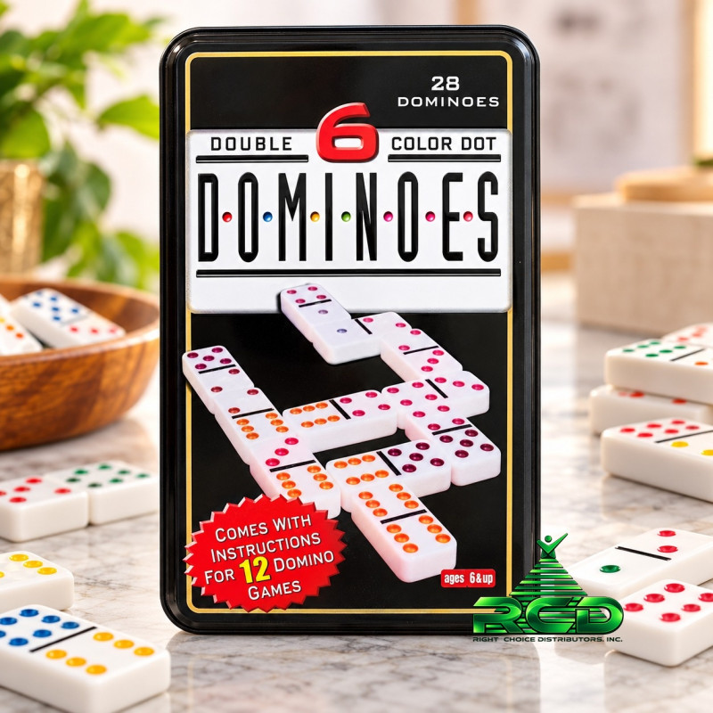 DOMINOES DOUBLE 6 COLOR DOT 28PC/ SET