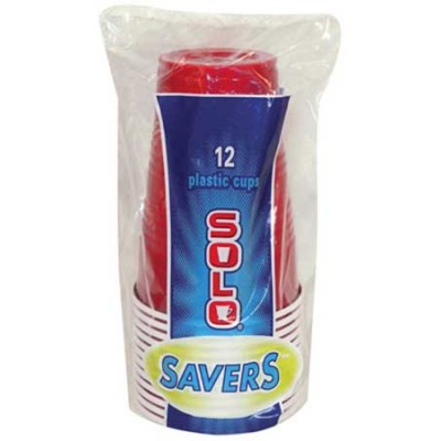 SOLO PLASTIC CUPS RED 16 OZ 12CT/PACK