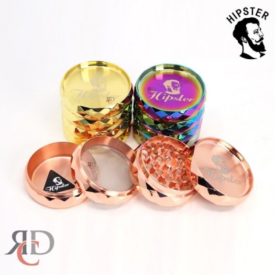 GRINDER HIPSTER 4PART 62MM DOUBLE POLISH AND CHECKERS DESIGN GRD1209 1CT