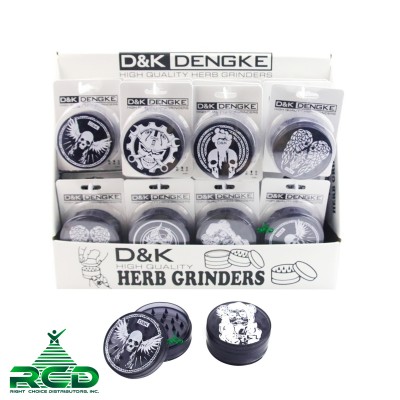 GRINDER 2-PART 27MM ACRYLIC GRAPHIC SKULL GRD220 1CT