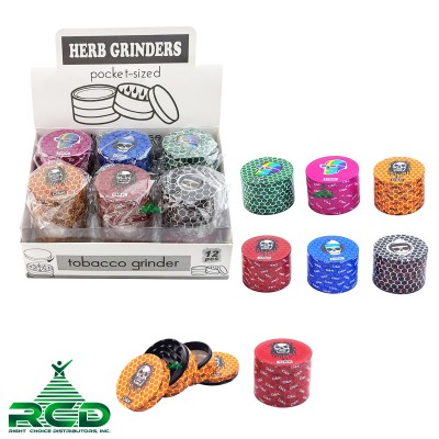 GRINDER 4-PART GRAPHIC SKULL W/ HONEYCOMB PATTERN GRD4640 1CT
