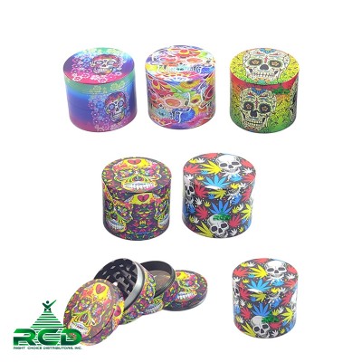 GRINDER 4-PART 40MM MULTI COLOR SKULL DESIGN GRD5038 1CT
