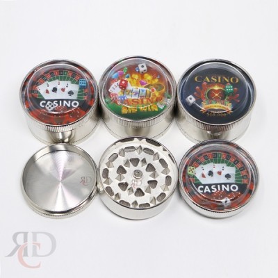 GRINDER 3 PART 50MM CASINO WITH DICE GRD4587 1CT