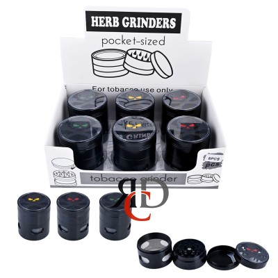 GRINDER 4-PART 61MM BLACK W/ SKULL GRD5557 1CT