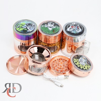 GRINDER 4 PART 63 MM WITH ASTRONUT & LED ON TOP W/ CHARGER GRD1315 1CT