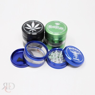 GRINDER 4 PART 63MM DIAMETER WITH LOGO AND WINDOW ON 3RD GRD1201 1CT