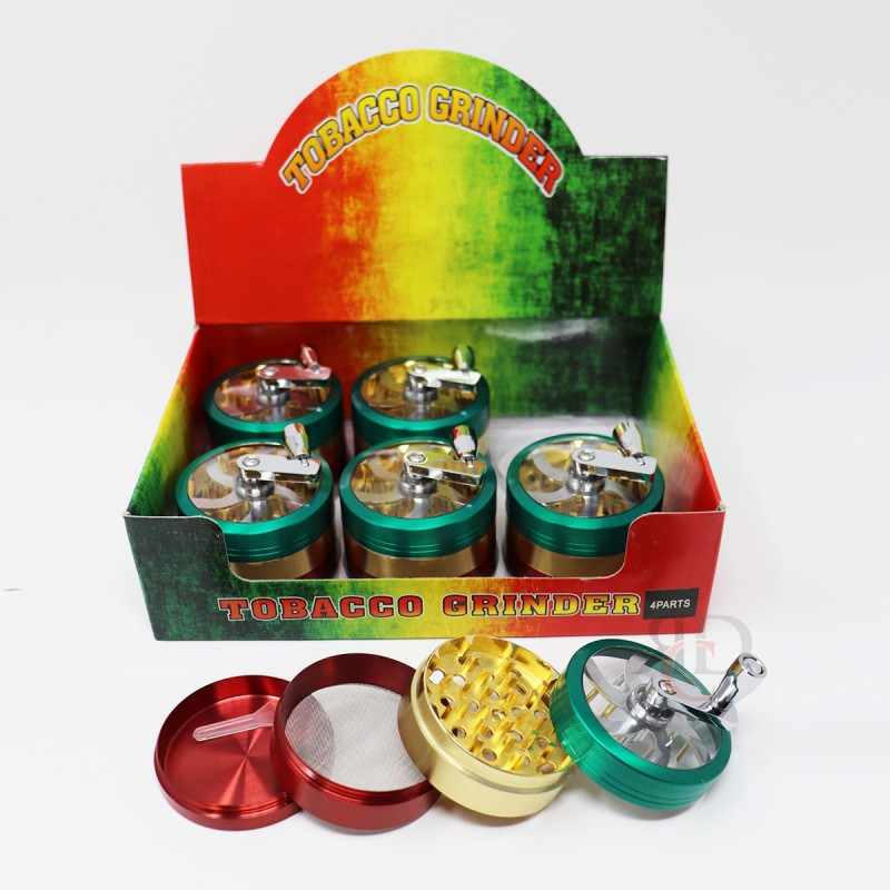 GRINDER 4 PARTS RASTA COLOR HAND CRANK GRD8501-60mm