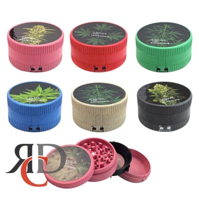 GRINDER ACRYLIC 4 PART 80MM WITH HERBAL ESSENCE THEME 1CT - GRD3013