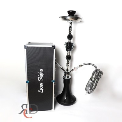 HOOKAH LUXOR BRAND 2 HOSE WITH DOUBLE PEARL AND PINEAPPLE DECO IN CARRYING CASE HK2400 1CT