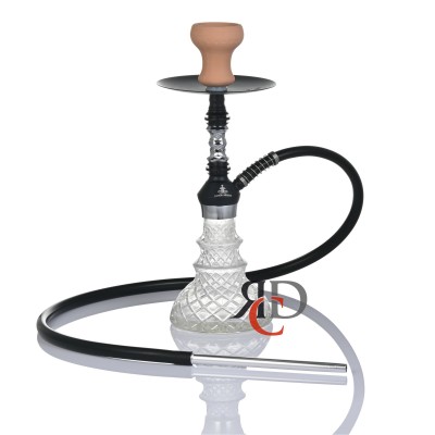 HOOKAH 15 "ALUMINiUM WITH POLISHED SHAFT AND CHANDELIER VASE WITH HONEYCOMB DIFFUSER HK3002