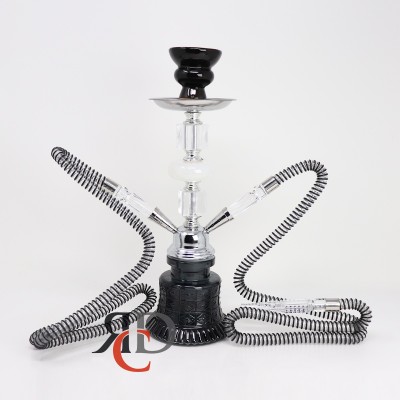 HOOKAH 2 HOSE LUXOR BRAND WITH CLEAR SQUARE ACRYLIC DECO AND LARGE PEARL HK8501