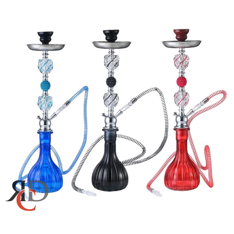 HOOKAH 1 HOSE PUMPKIN SHAPE POT WITH 2 SPHERES HK1518 1CT