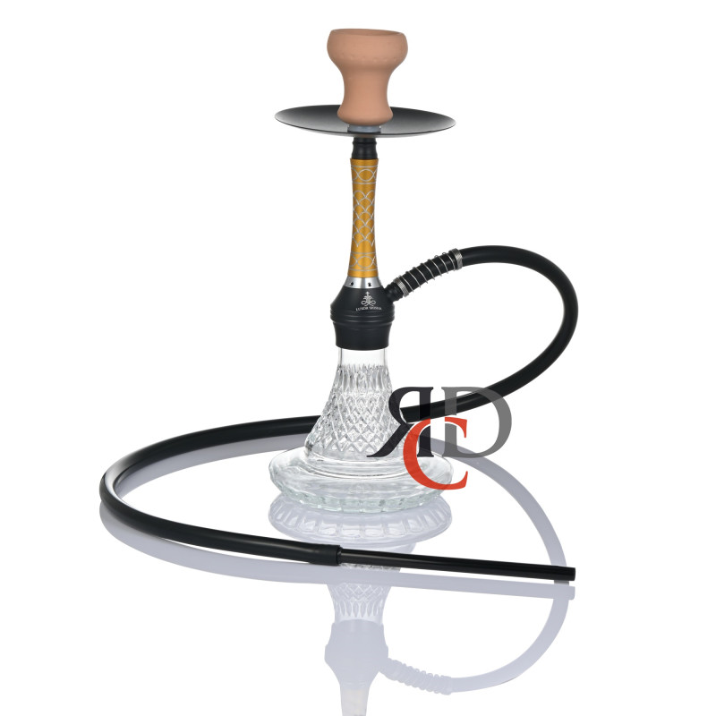 HOOKAH 17" SILICONE HOSE STACKED UP DESIGN SHAFT AND CHANDELIER VASE HK3005 1CT