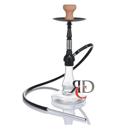 HOOKAH 21 INCHES ALUMINUM HOOKAH WITH DOUBLE COLOR AND FLAT BASE WITH HONEYCOMB DIFFUSER HK3501 1CT