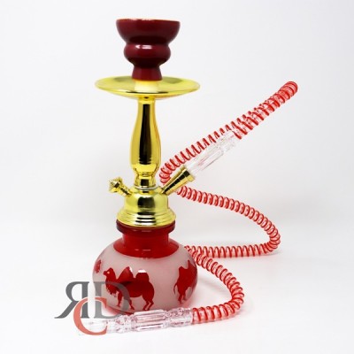HOOKAH PUMPKIN WITH GOLD SHAFT AND FROSTED VASE HK816 1CT