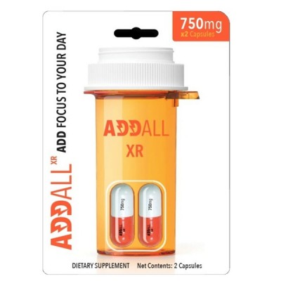 ADDALL XR - BRAIN BOOSTER ENERGY SUPPLEMENT 750mg/2ct/12PK