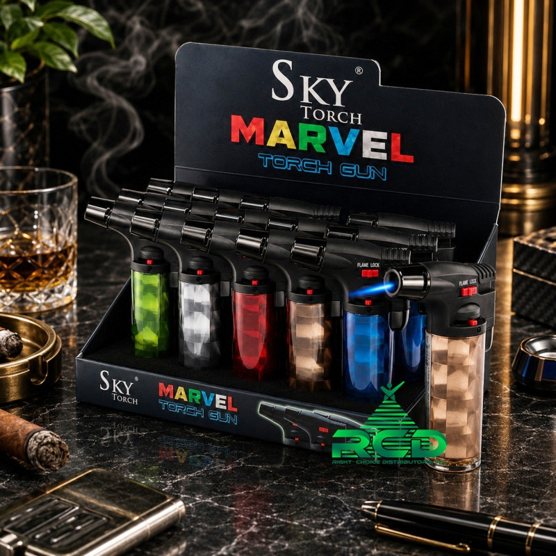 SKY TORCH 4'' MARVEL SIDE TORCH SK101MV 15CT/PACK