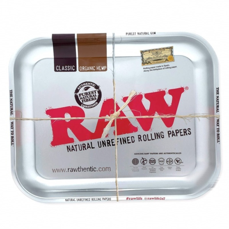 RAW METAL TRAY LARGE - STEEL METALLIC 1CT
