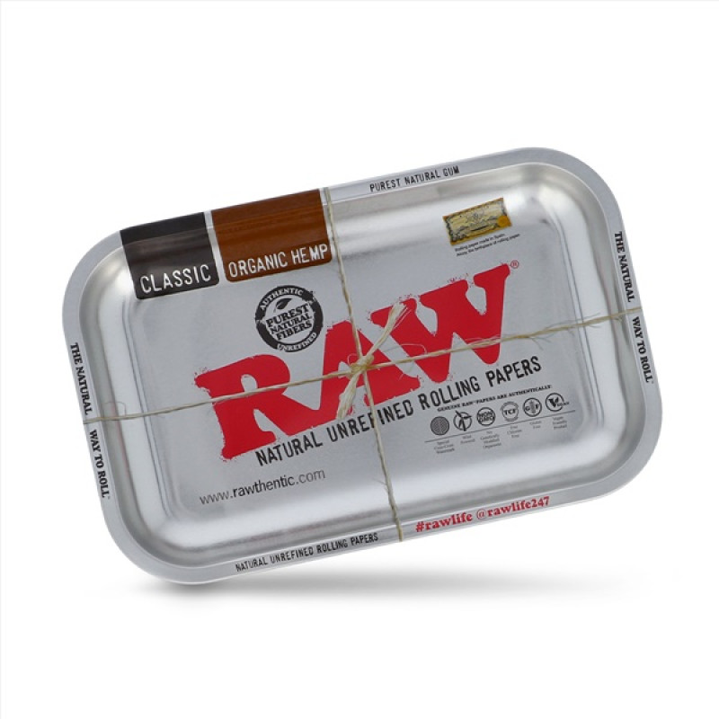 RAW METAL TRAY SMALL - STEEL METALLIC 1CT