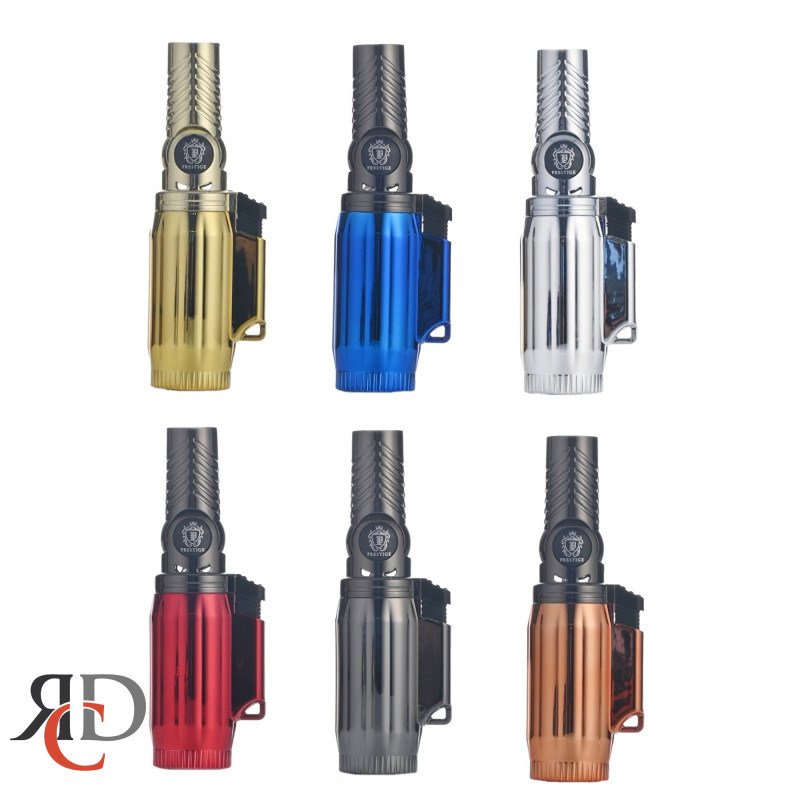 PRESTIGE TORCH LIGHTERS METALLIC FINISH - PTDS04 12CT/ DISPLAY