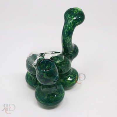 GREEN 3 CHAMBER FANCY BUBBLER