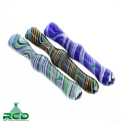 CHILLUM COLOR TUBE SWIRL ART CH460 1CT