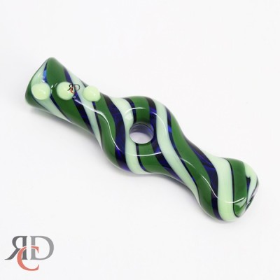 CHILLUM DONUT SHAPED STRIPED ART CH504 1CT