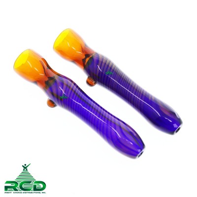 CHILLUM GOLD FUMED & SWIRL ART DELUXE CH516 1CT