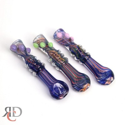 CHILLUM GOLD FUMED WITH SLIME COLOR RIM CH367