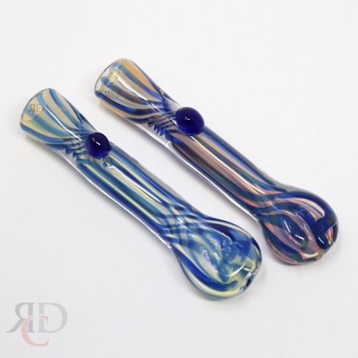 CHILLUM PIPE GOLD DUME & LINE ART CH364