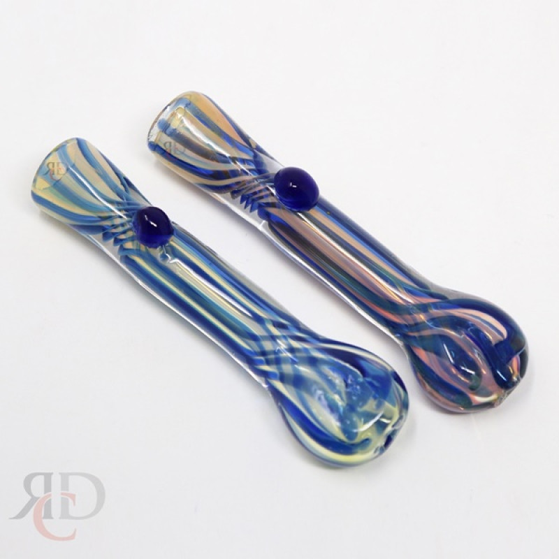 CHILLUM PIPE GOLD DUME & LINE ART CH364