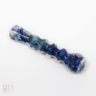 CHILLUM THICK MOUTH MARBLE ART W/ RING CH309