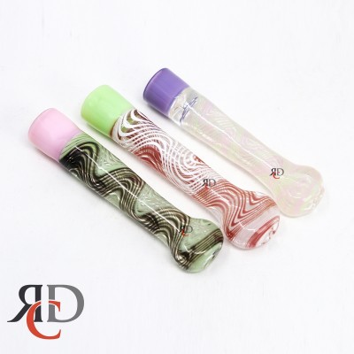 CHILLUM WAVY DESIGN WITH MILKY COLORS CH379 1CT