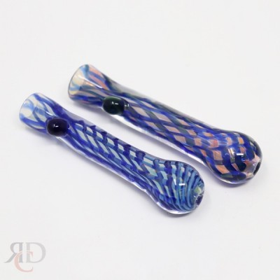 FUMED GLASS COLOR EXTRA BLUE SINGLE KNOCKER CHILLUMS CH313 1CT