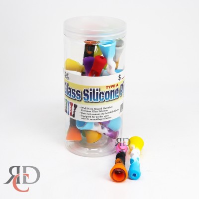 GLASS CHILLUMS FLARE WITH SILICONE COVER BOX 20CT/ JAR SCH03