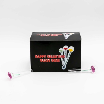 HAPPY VALENTINE 4" ROSE BLACK BOX - 24CT/ DISPLAY