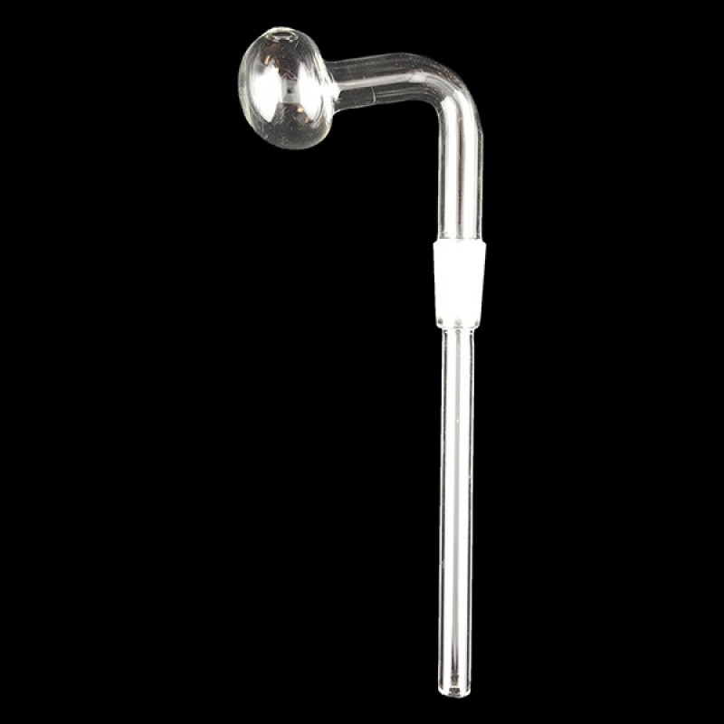 CLEAR 5" LONG OIL BURNER 90° ANGLED NECK 14M MALE 5CT/ PACK OBFL02