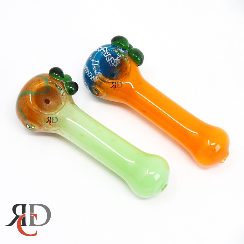 GLASS PIPE 2 COLOR TONE TRIPPLE KNOBBY GP3590 1CT